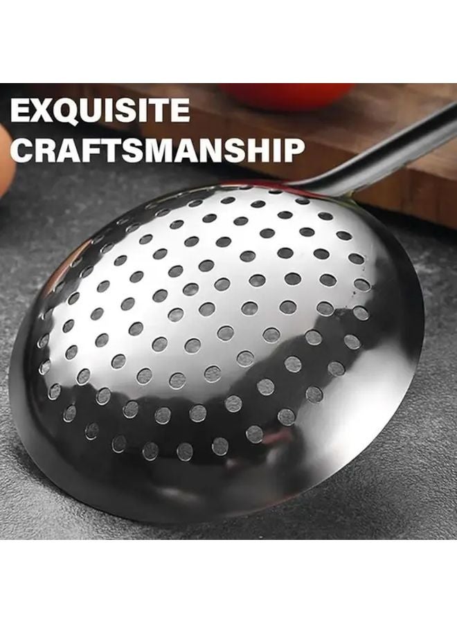 Stainless Steel Long Handle Slotted Spoon Colander For Soup Pasta Vegetable Draining - Image 5
