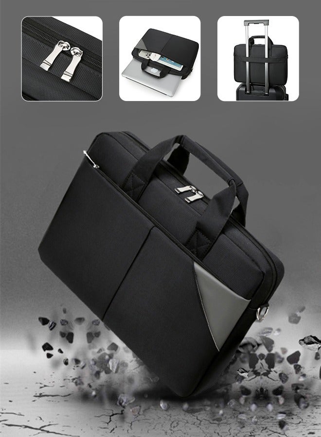 DUNISO 15.6 Inch Laptop Bag Lightweight Computer Bag Travel Business Briefcase Water Resistance Shoulder Messenger Bag Laptop Hand Bag Crossbody Bag for Men and Women Work Office - Image 3