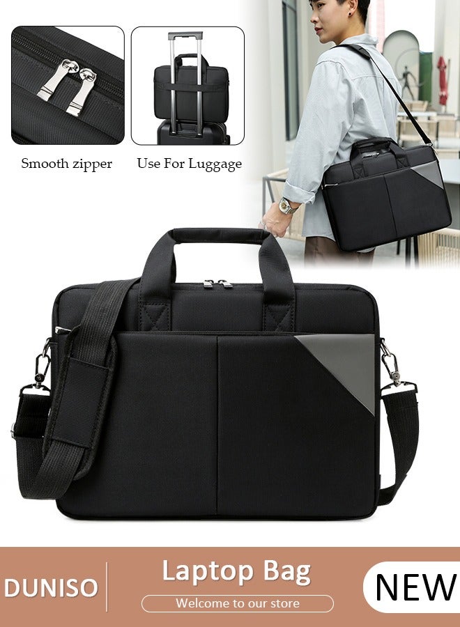 DUNISO 15.6 Inch Laptop Bag Lightweight Computer Bag Travel Business Briefcase Water Resistance Shoulder Messenger Bag Laptop Hand Bag Crossbody Bag for Men and Women Work Office - Image 1