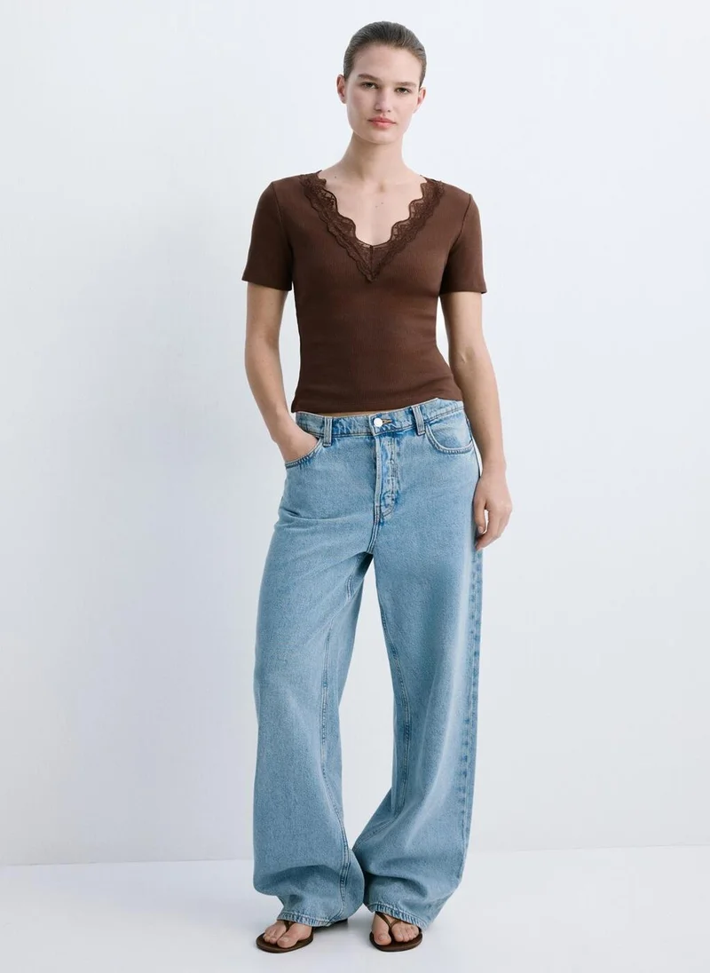 مانجو Lace Trim Top