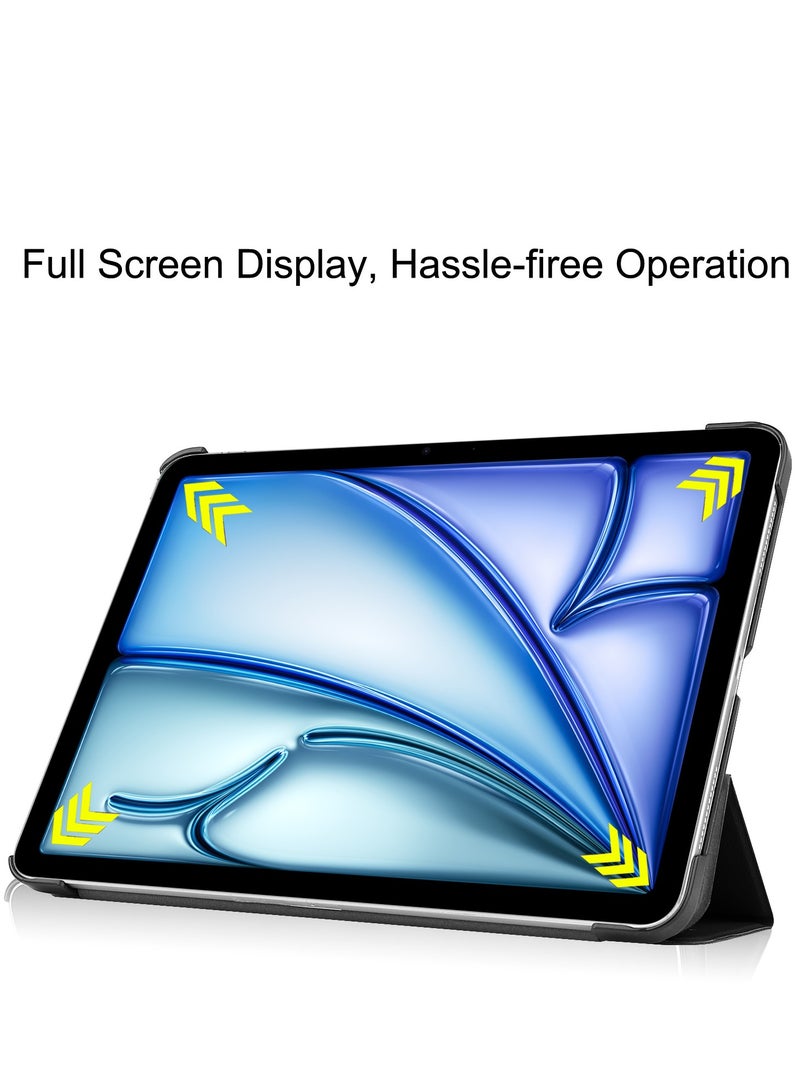 Case For IPad Air 13 Inch (2024) Released Tri Fold Slim Lightweight Hard Shell Smart Protective Cover with Multi-Angle Stand (Black) - Image 5