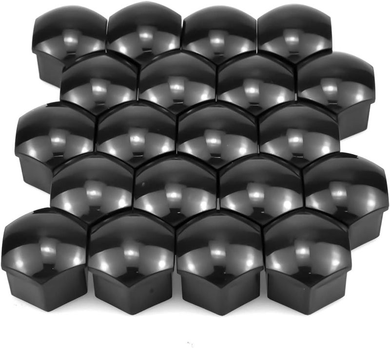 Fodlon Wheel Nut Caps, 17mm Universal Tyre Nut Covers 20 Pieces Bolt Covers Black Tire Screw Cover Cap Car Tire Screw Cap Protection with Removal Tool Locking Caps Set for Cars Vehicle - Image 4