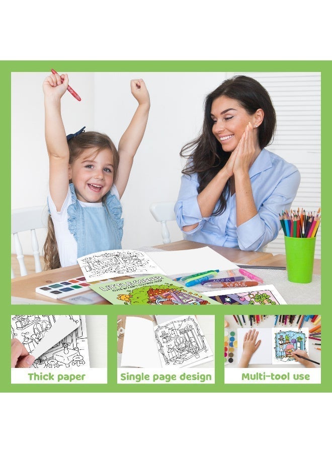 Bincoo Cute & Comfy Coloring Book Set - Comfy Days, Corner of Life, Fashion Vibes, Little Corner - Thick Paper, Single-Page Design, Stress Relief for Adults & Kids - Perfect Creative Gift for Artists & Families (4 Books, 40 Pages Each) - Image 3