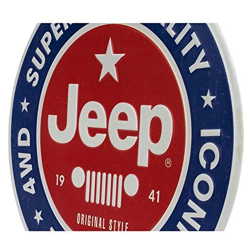 Open Road Brands Jeep Round Embossed Metal Sign - Vintage Jeep Sign for Garage or Man Cave - Image 4