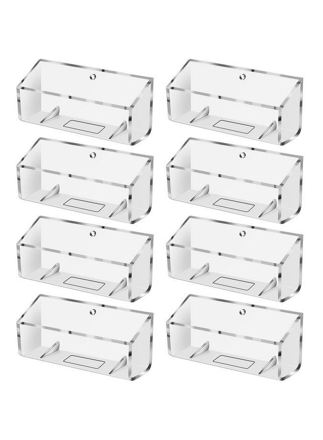 Eersida 8 Pcs Wall Mount Business Card Holder Clear Acrylic Desk Card Display Holder Plastic Business Card Stand Desktop Single Card Holder Organizer for Office Home, 3.87x1.25 x1.63 Inch - Image 1