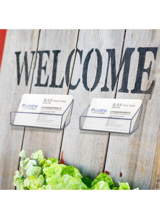 Eersida 8 Pcs Wall Mount Business Card Holder Clear Acrylic Desk Card Display Holder Plastic Business Card Stand Desktop Single Card Holder Organizer for Office Home, 3.87x1.25 x1.63 Inch - Image 5