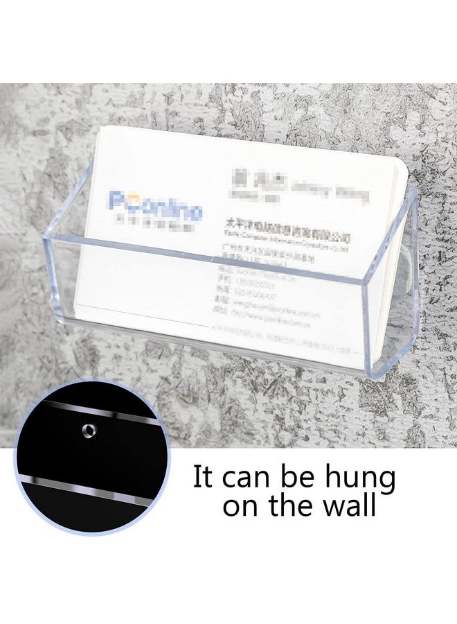 Eersida 8 Pcs Wall Mount Business Card Holder Clear Acrylic Desk Card Display Holder Plastic Business Card Stand Desktop Single Card Holder Organizer for Office Home, 3.87x1.25 x1.63 Inch - Image 3