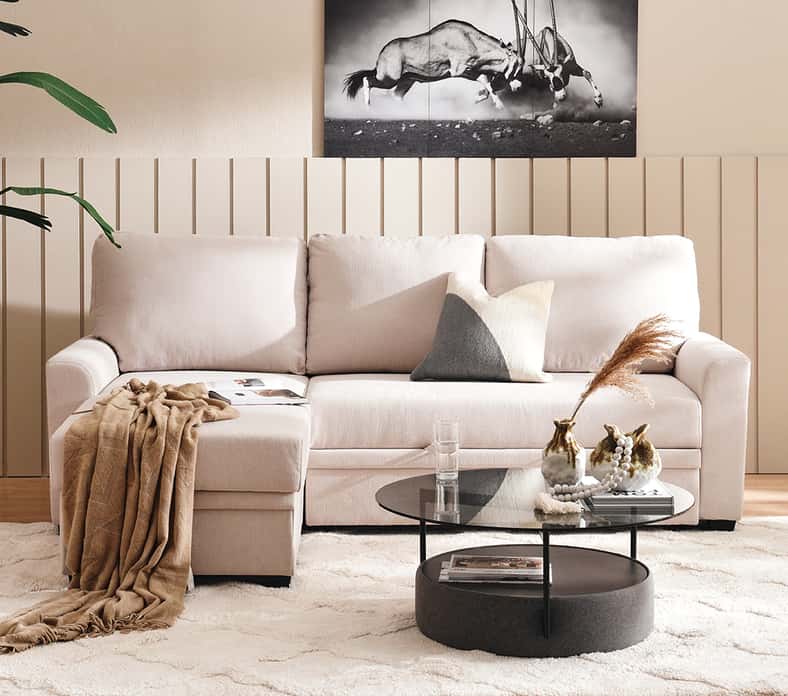 Pan Home MALAWI CORNER SOFA SET-BEIGE - Image 2