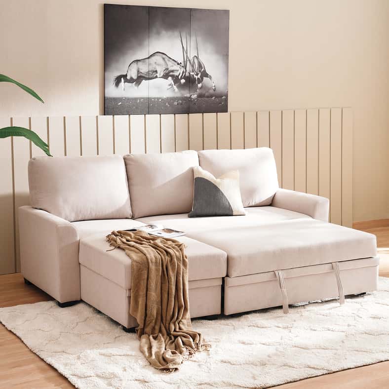 Pan Home MALAWI CORNER SOFA SET-BEIGE - Image 4