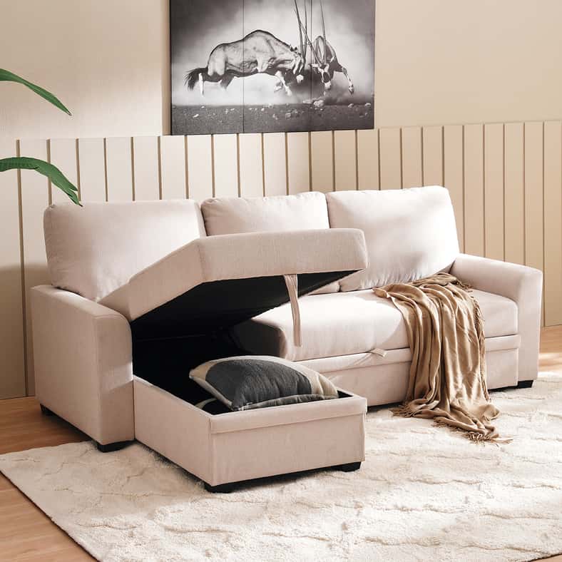 Pan Home MALAWI CORNER SOFA SET-BEIGE - Image 3
