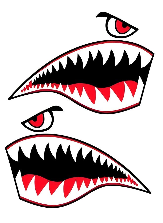 MOOCY Kayak Stickers, PVC Waterproof Shark Teeth Mouth Decals for Fishing Boat, Kayak Accessories (Flying Tiger Shark, 12") - Image 4