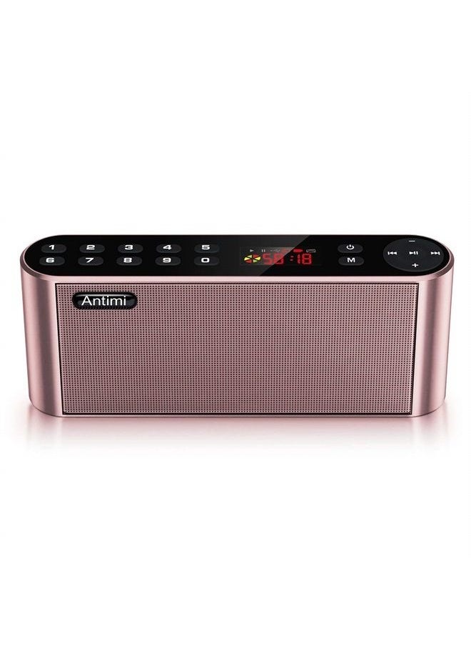 Bluetooth Speaker,FM Radio Player,MP3 Player Stereo Portable Wireless Speaker Drivers with HD Sound, Built-in Microphone, High Definition Audio and Enhanced Bass(Black) (Pink)