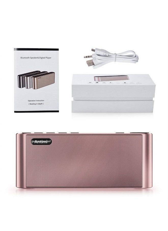 Bluetooth Speaker,FM Radio Player,MP3 Player Stereo Portable Wireless Speaker Drivers with HD Sound, Built-in Microphone, High Definition Audio and Enhanced Bass(Black) (Pink)