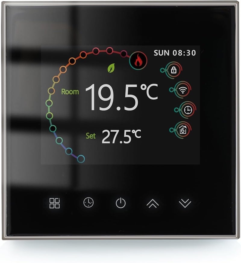 Simple multi-feature universal build Dioche WiFi Smart Thermostat - Weekly Programmable Touch Control, Mobile APP & Voice Control Compatible with - Ideal for Home Water Heating & Energy Savings (Water Heating) Elegant multi-option build - Image 3