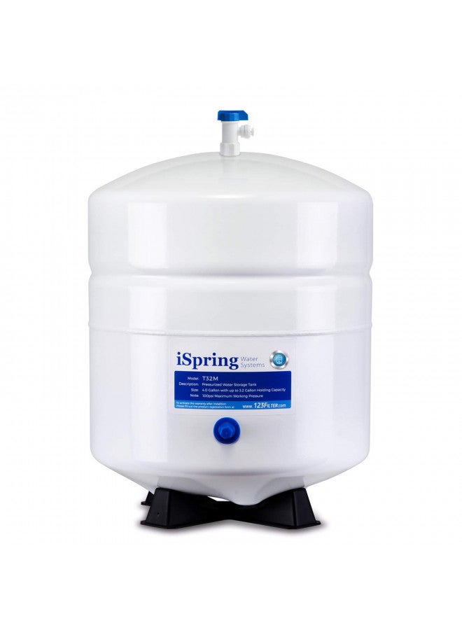 iSpring خزان مياه مضغوط iSpring T32M مع صمام كروي لأنظمة التناضح العكسي RO، سعة 4 جالون، صمام خزان 1/4" متضمن - Image 1