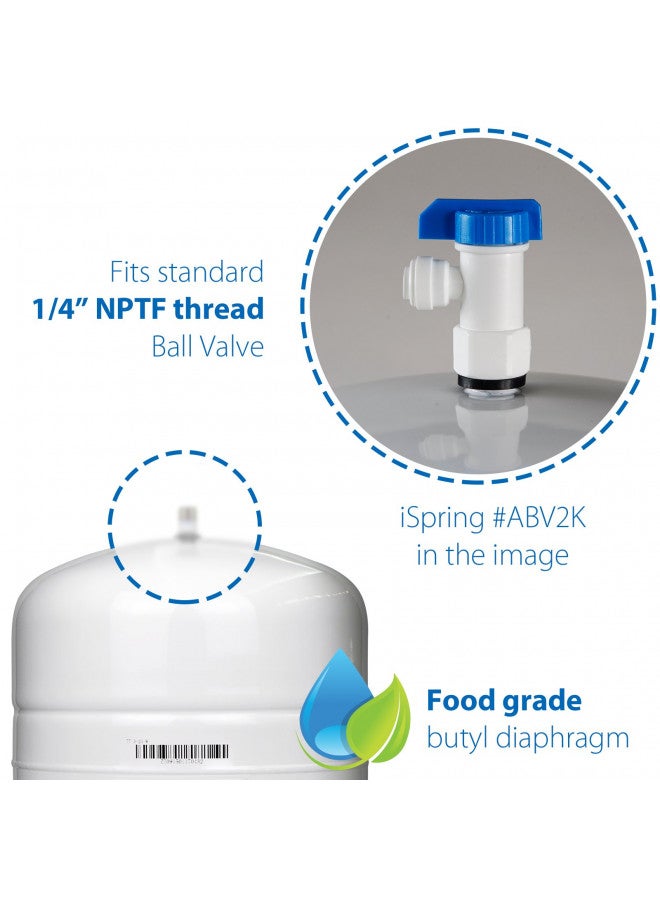 iSpring خزان مياه مضغوط iSpring T32M مع صمام كروي لأنظمة التناضح العكسي RO، سعة 4 جالون، صمام خزان 1/4" متضمن - Image 3