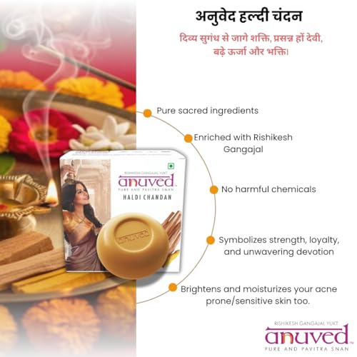 Anuved Skin Care Combo - Utane, Haldi Chandan and Pahadi Gulab | Pack of 3 | 125 Grams Each | Herbal Soaps for Oily Skin & Total Skin Repair | Paraben Free, Cruelty Free - Image 5
