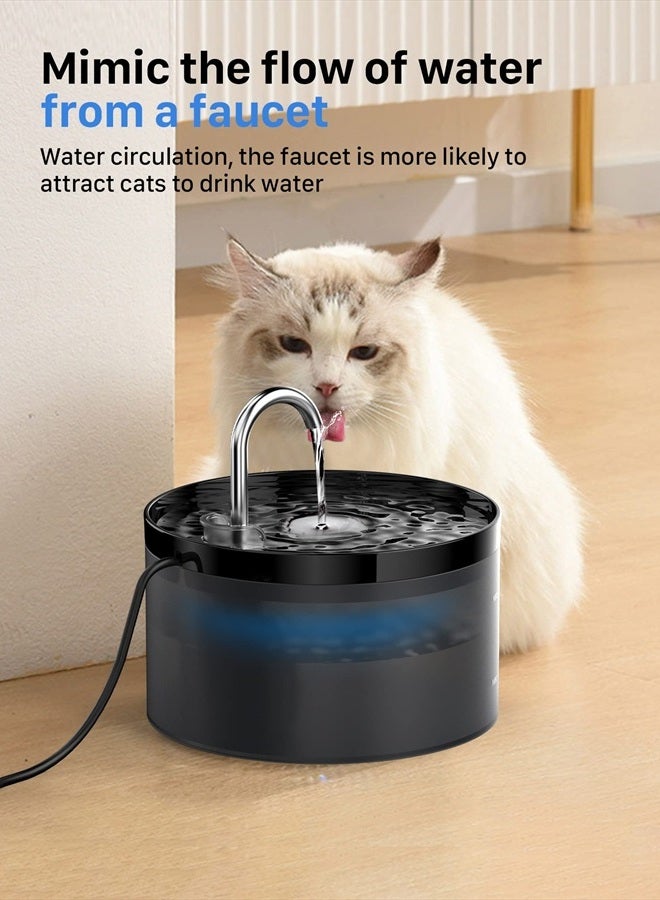 GIOTOHUN Cat Water Fountain: Dog Bowl Fountains - Automatic Pet Dispenser - Dogs Drinking Waterer Bowls Indoor - Auto Watering Dish Supplies - Easy Cleaning Animal Machine - Quiet 67oz/2L Kitty Drink Fountain - Image 4