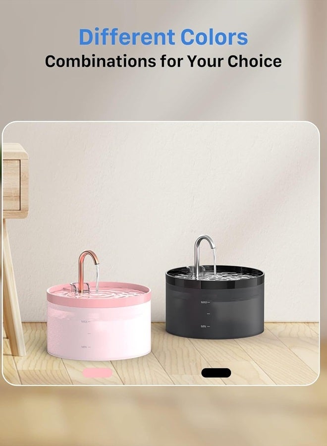 GIOTOHUN Cat Water Fountain: Dog Bowl Fountains - Automatic Pet Dispenser - Dogs Drinking Waterer Bowls Indoor - Auto Watering Dish Supplies - Easy Cleaning Animal Machine - Quiet 67oz/2L Kitty Drink Fountain - Image 2