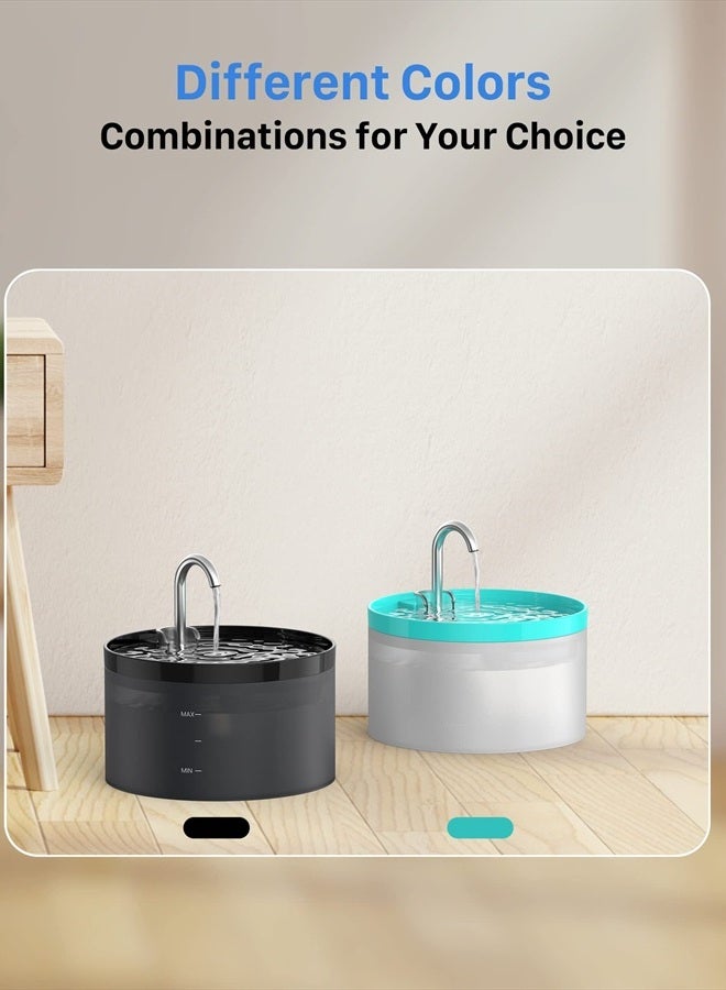 GIOTOHUN Cat Water Fountain: Dog Bowl Fountains - Automatic Pet Dispenser - Dogs Drinking Waterer Bowls Indoor - Auto Watering Dish Supplies - Easy Cleaning Animal Machine - Quiet 67oz/2L Kitty Drink Fountain - Image 3