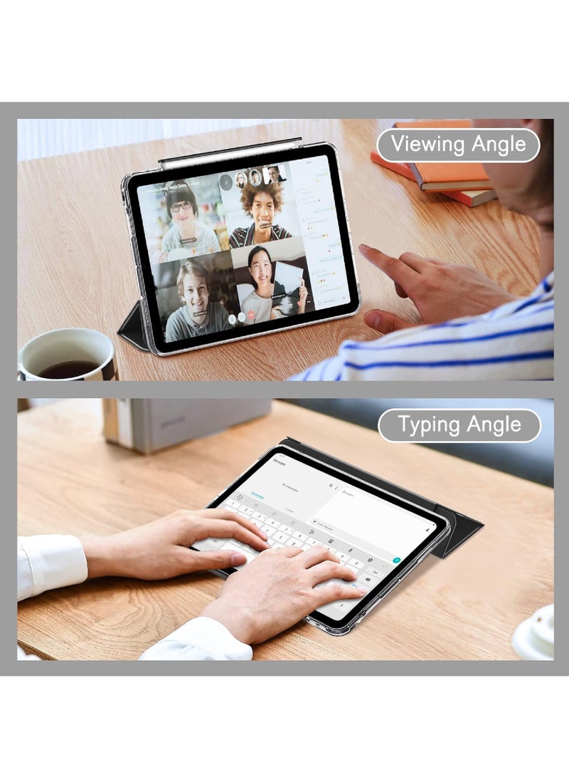 روك بو جراب لجهاز iPad Air 11 بوصة M3/M2 2025/2024 الجيل iPad Air 11 جراب/جراب لجهاز iPad Air 5 10.9 بوصة 2022/Air 4 10.9 بوصة 2020 جراب iPad Air 10.9 جراب رفيع بحامل شفاف ناعم وظهر شفاف مع حامل قلم رصاص قابل للسحب غطاء ذكي لجهاز ir 5th/air 4th 10.9 بوصة 2022/2020، air 6th/air 7th 11 بوصة 2025/2024 - Image 3