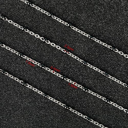 UMAOKANG 10 Meters Stainless Steel Jewelry Chain for Jewelry Making Black Enamel Bead Cable Chain Roll with Open Jump Rings and Lobster Clasps - Image 4