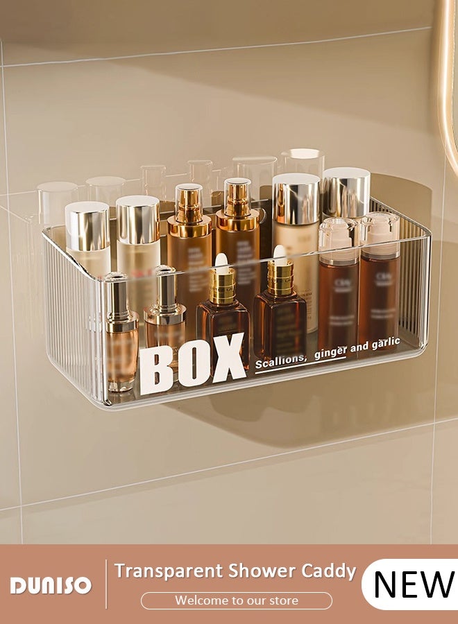 DUNISO Shower Caddy Shelf, Adhesive  Bathroom Shower Rack, No Drilling Wall Mounted Shower Organizer, High Load-Bearing Rustproof Bath Storage Basket for Bathroom, Toilet, Kitchen - Image 1