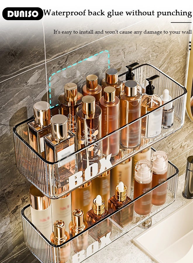 DUNISO Shower Caddy Shelf, Adhesive  Bathroom Shower Rack, No Drilling Wall Mounted Shower Organizer, High Load-Bearing Rustproof Bath Storage Basket for Bathroom, Toilet, Kitchen - Image 4