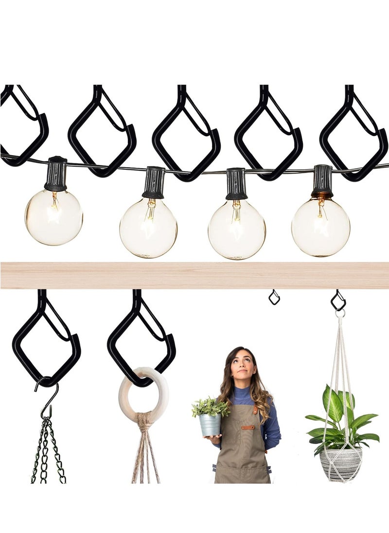 20 Pack Q-Hanger Hooks Screw Hooks for Outdoor String Lights Mounted on Wall Ceiling Suitable for Hanging Plants Lights & Patio Lights