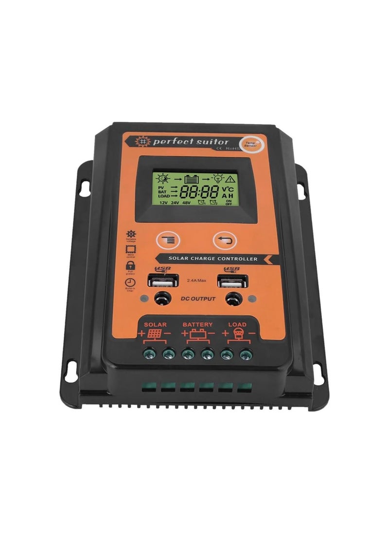 Generic - Solar Charge Controller MPPT, Premium 12V/24V 30A 50A MPPT Solar Charge Controller Solar Panel Battery Regulator Dual USB LCD Display (30A) - Image 1