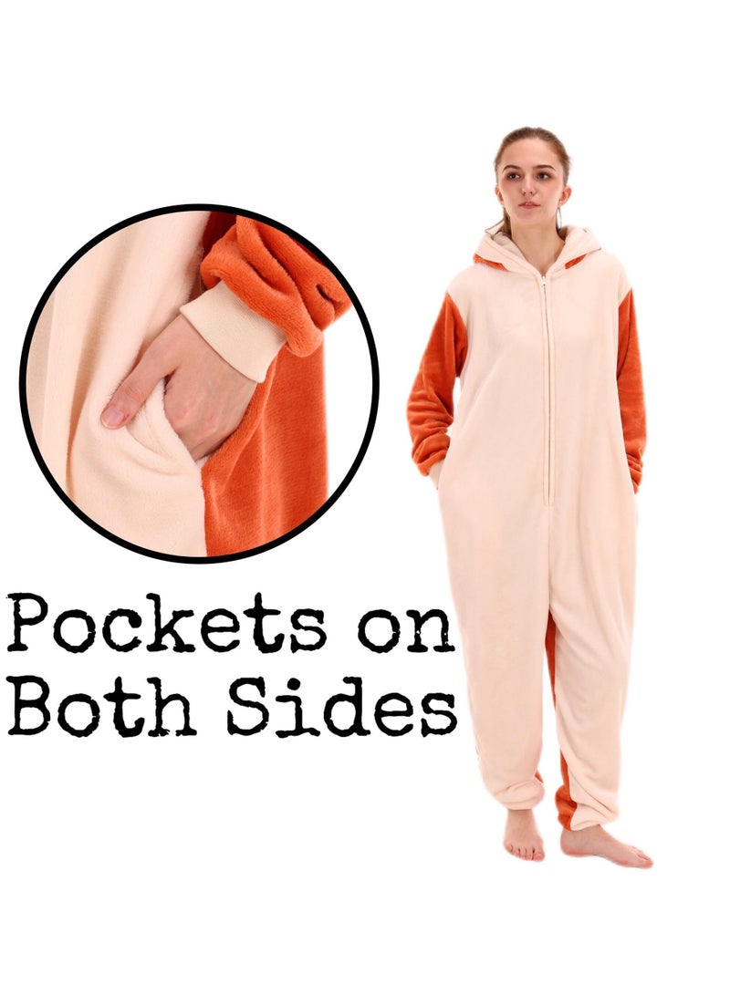 Loquat Snug Fit Unisex Adult Onesie Pajamas,  Cosplay Animal One Piece  Costume Sleepwear Homewear - Image 4