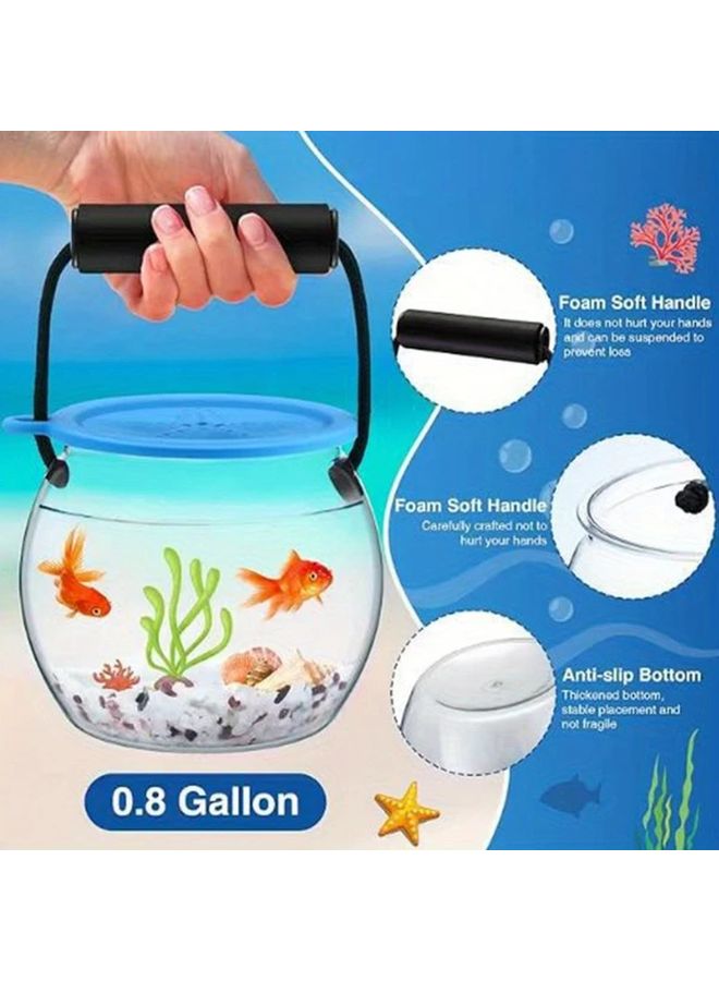 دلو أسماك حية محمول دائري مع غطاء ومقبض، حوض أسماك حية سعة 0.8 جالون لصيد الشاطئ - Image 3