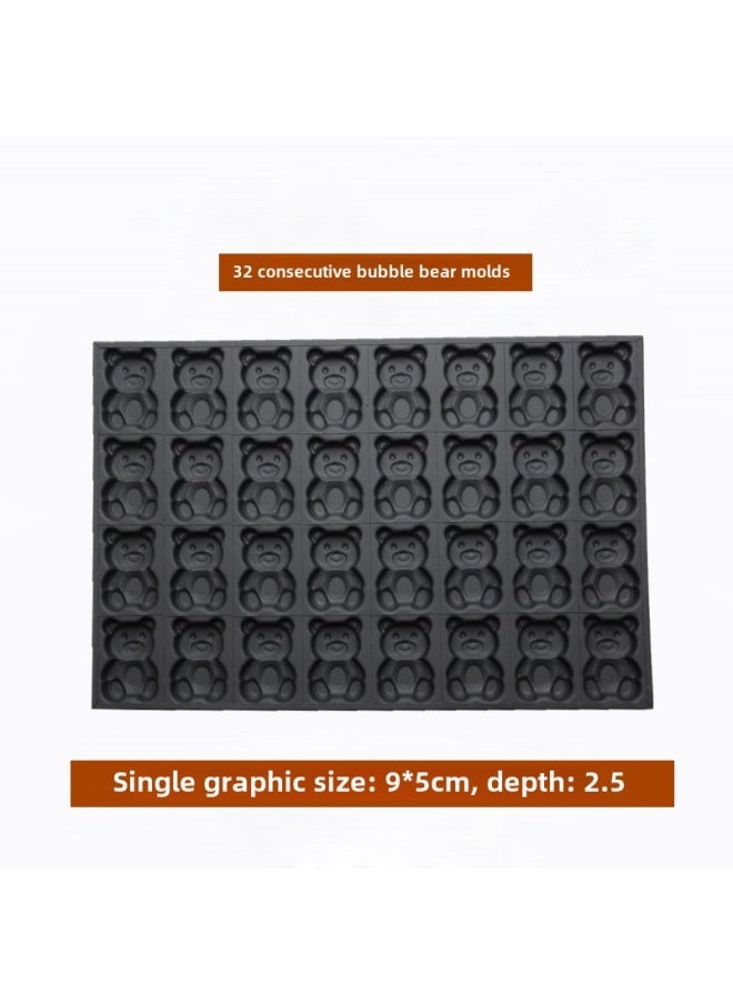 Generic - Kindergarten Non-stick Chicken Cake Mold 40*60 Animal Baking Tray Commercial Oven Anhydrous Crispy Bear Paw-Specifications:32 Consecutive Bubble Bear Molds - Image 1