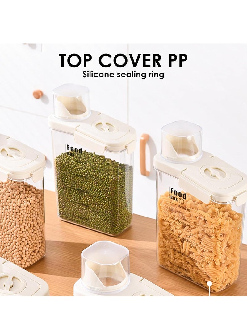 KASTWAVE حاوية تخزين الأرز، موزع تخزين الأرز، صندوق تخزين الأرز، حاوية تخزين الطعام الشفافة للمطبخ، موزع الطعام الجاف، حاوية الأرز والحبوب والدقيق البلاستيكية، حاوية تخزين الطعام محكمة الإغلاق - Image 4