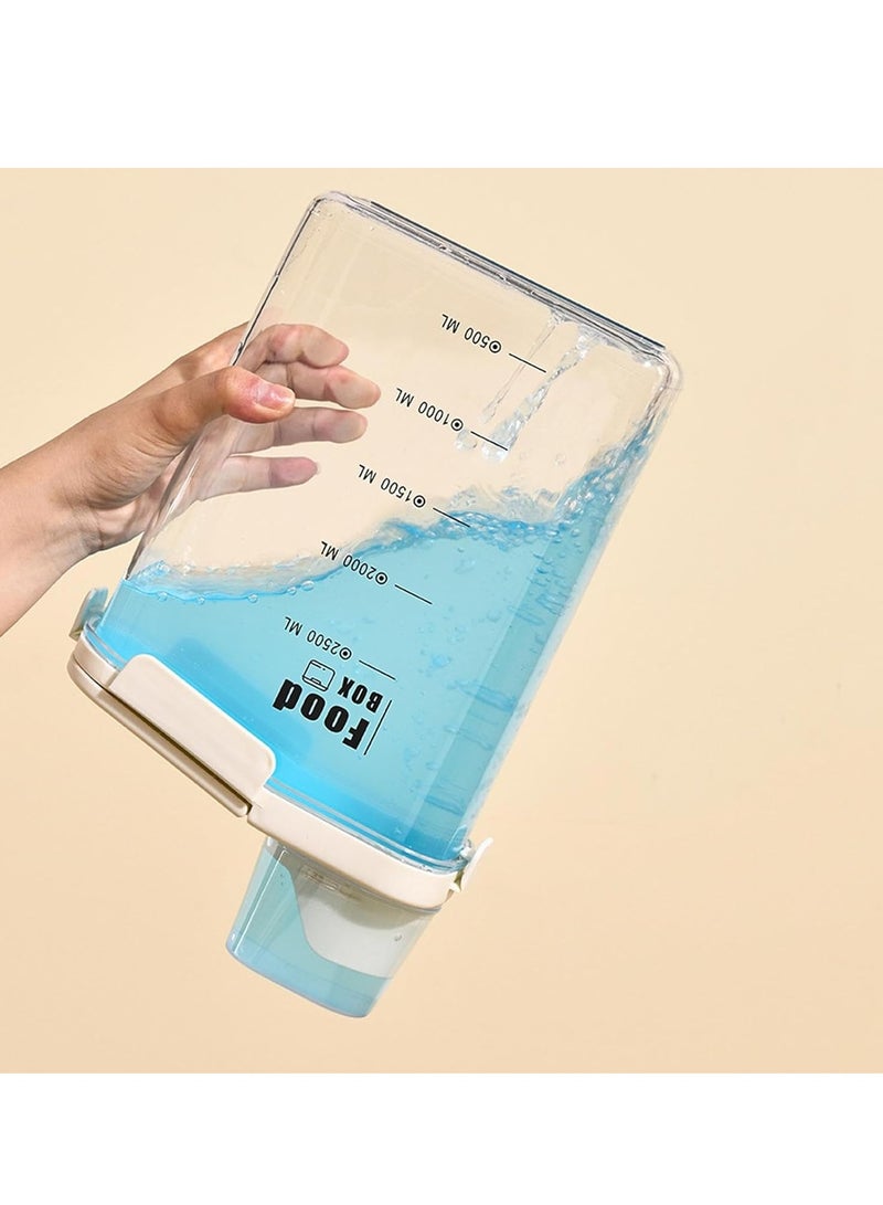 KASTWAVE حاوية تخزين الأرز، موزع تخزين الأرز، صندوق تخزين الأرز، حاوية تخزين الطعام الشفافة للمطبخ، موزع الطعام الجاف، حاوية الأرز والحبوب والدقيق البلاستيكية، حاوية تخزين الطعام محكمة الإغلاق - Image 5