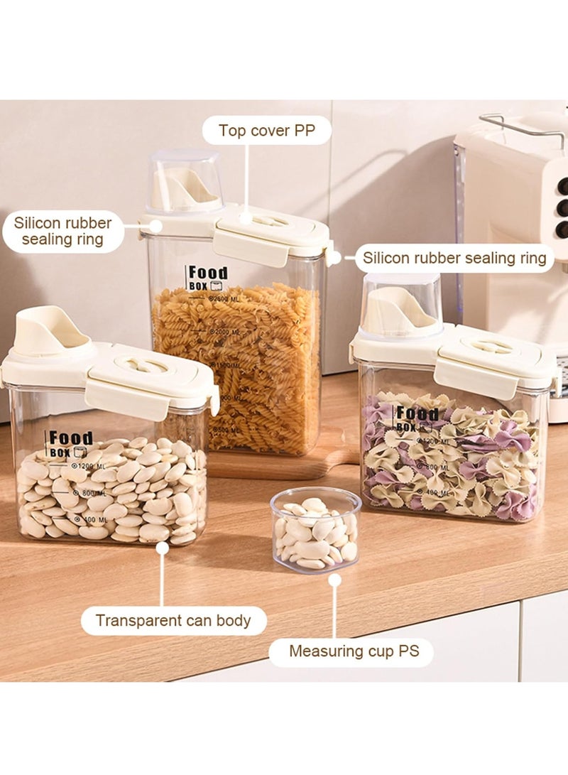 KASTWAVE حاوية تخزين الأرز، موزع تخزين الأرز، صندوق تخزين الأرز، حاوية تخزين الطعام الشفافة للمطبخ، موزع الطعام الجاف، حاوية الأرز والحبوب والدقيق البلاستيكية، حاوية تخزين الطعام محكمة الإغلاق - Image 2