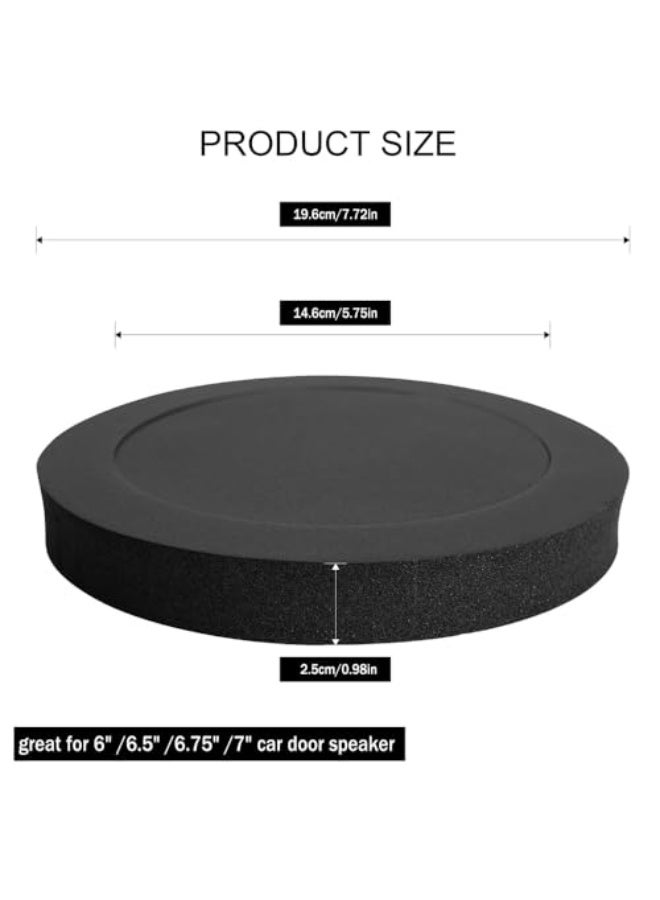 Azonee 6.5" Foam Speaker Enhancer, 4Pcs Self Adhesive Speaker Fast Rings, High Rebound Sponge Bass Blocker Kit for 6" and 6.5" Speaker - Image 2