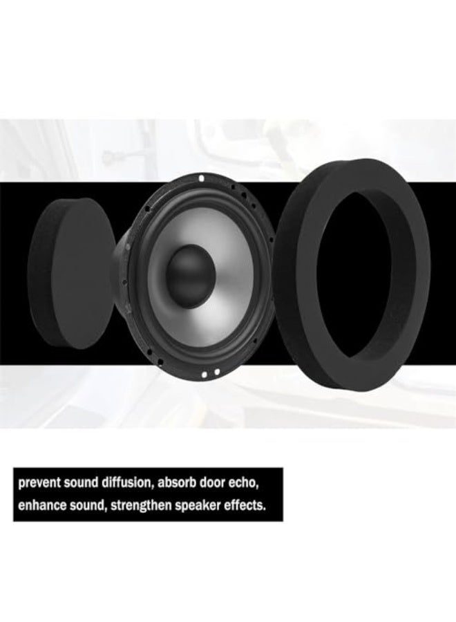 Azonee 6.5" Foam Speaker Enhancer, 4Pcs Self Adhesive Speaker Fast Rings, High Rebound Sponge Bass Blocker Kit for 6" and 6.5" Speaker - Image 3