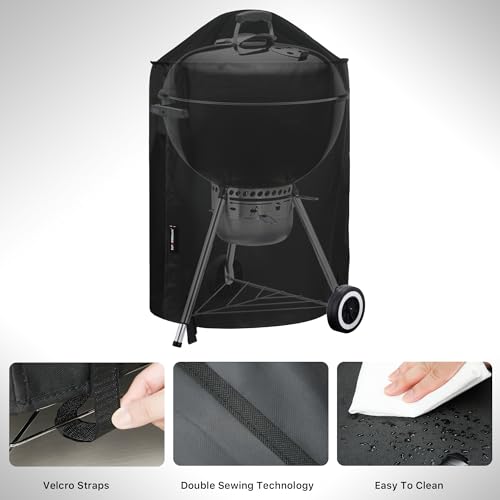 Suphomeware 18 Inch Grill Cover for Weber Kettle Charcoal, Waterproof and Heavy Duty BBQ Covers with Fade Resistant - Image 5