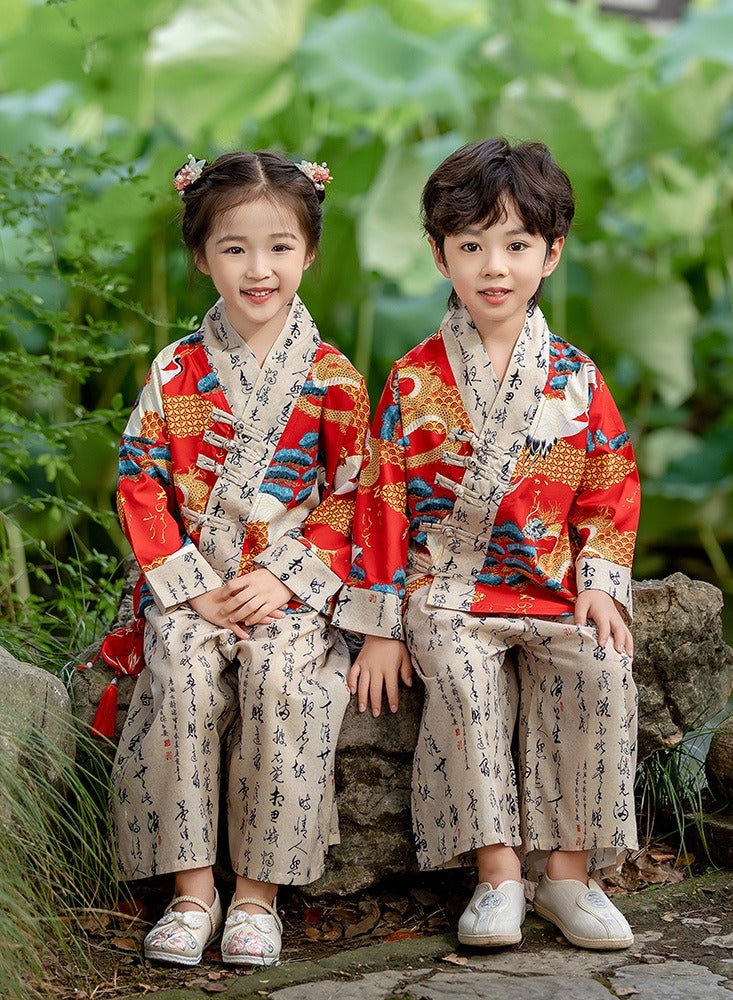 Premium Cotton Children's Hanfu | Handcrafted Unisex Traditional Chinese Attire - Image 4