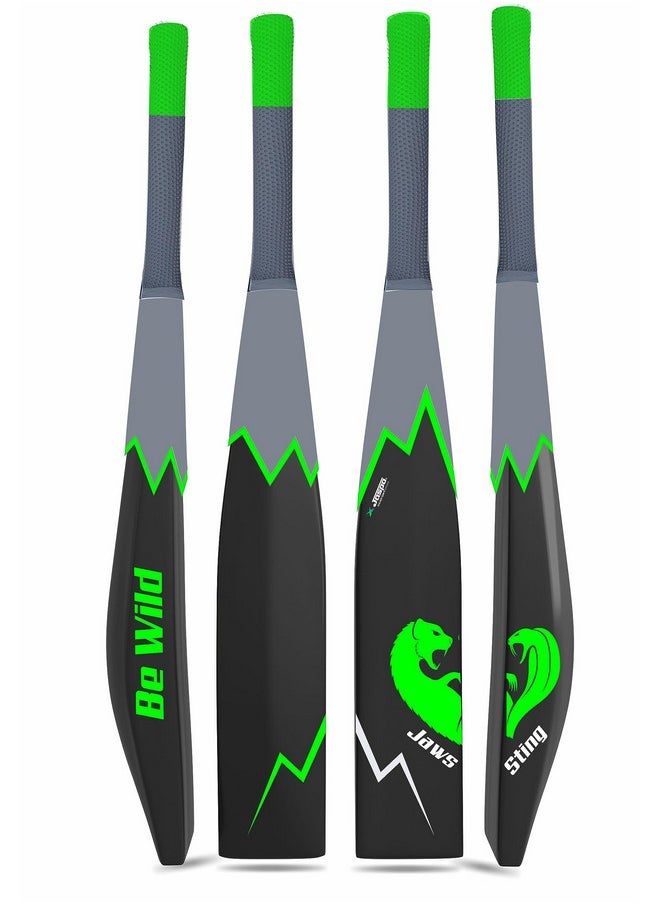 Jaspo - Be Wild Heavy Duty Plastic Cricket Bat Full Plastic Bat Hard Plastic Bat Cricket Bat Full Size For All Age Groups - Kids Boys Girls Adults(Black Green) - Image 1