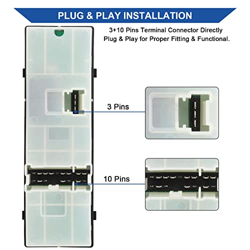 Obaee 25401-9N00D Front Power Window Switch Master Button Control Compatible with 2009-2012 Nissan Maxima, Infiniti 2007-2008 G35/ 2009-2013 G37/ 2011-2012 G25/ 2015 Q40 Orange Backlight 4 AUTO - Image 3