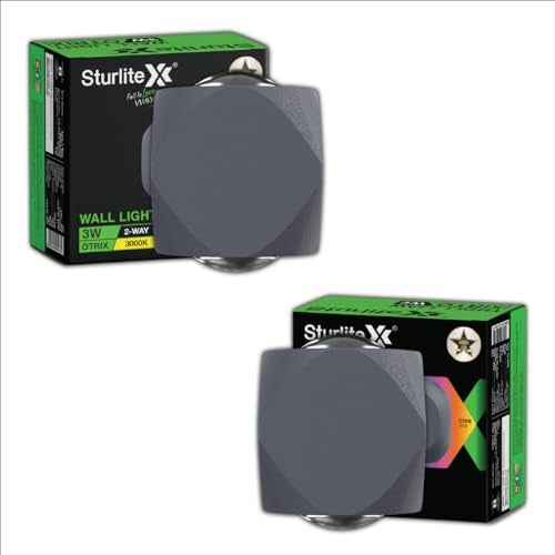 Sturlite Otrix 3Watt 2-Way LED Wall Light| 3K Color Temperature| Corrosion & Scratch Resistant| Aluminum Body with IP65-Weather Protection| Indoor & Outdoor Wall Mount Decorative Light - (Pack of 2) - Image 1