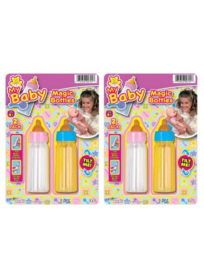 Ja-Ru Magic Baby Doll Bottles (2 Packs Of 2 Bottles) Milk Bottle And Juice Bottle Great Baby Doll Accessories. Set With 2 Bottles. 7012 - Image 1