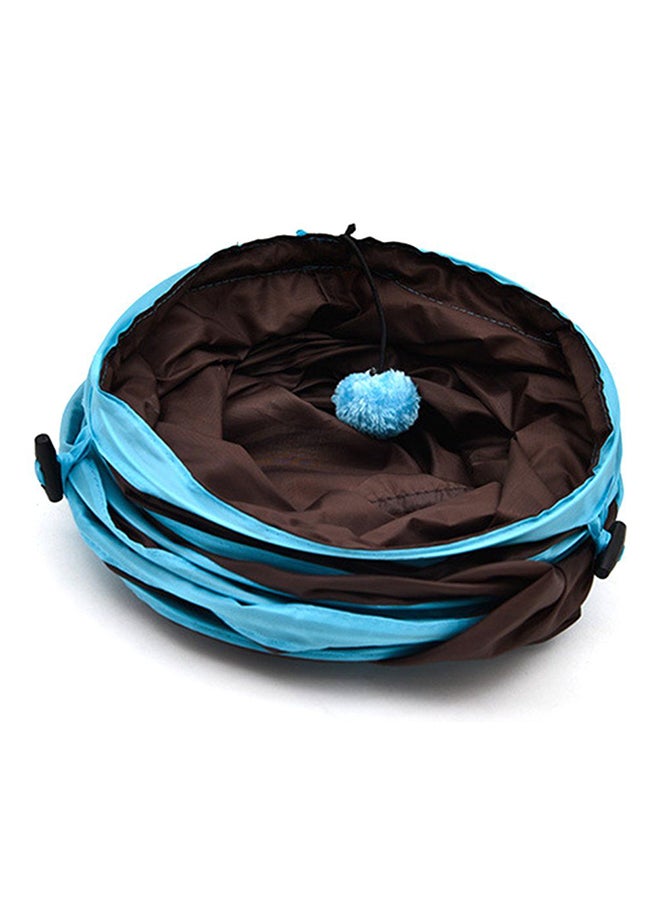 T Shape Folding Nylon 3 Way Tunnel Toy Brown/Blue - Image 3