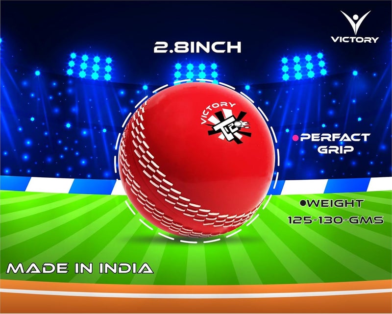 Victory T-20 Synthetic Cricket Ball for Tournament and Street Match - Wind Ball (Red) - Image 3