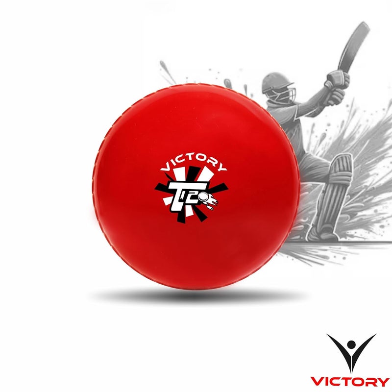 Victory T-20 Synthetic Cricket Ball for Tournament and Street Match - Wind Ball (Red) - Image 5
