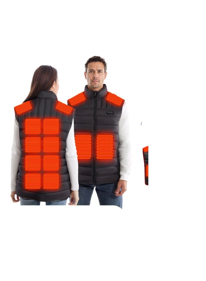 New Smart Heating Vest Electric Heated Stand Collar Dual Control One-key Light Off Unisex - Image 3