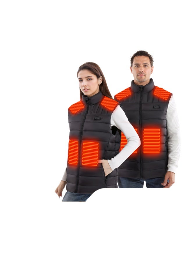 New Smart Heating Vest Electric Heated Stand Collar Dual Control One-key Light Off Unisex - Image 2