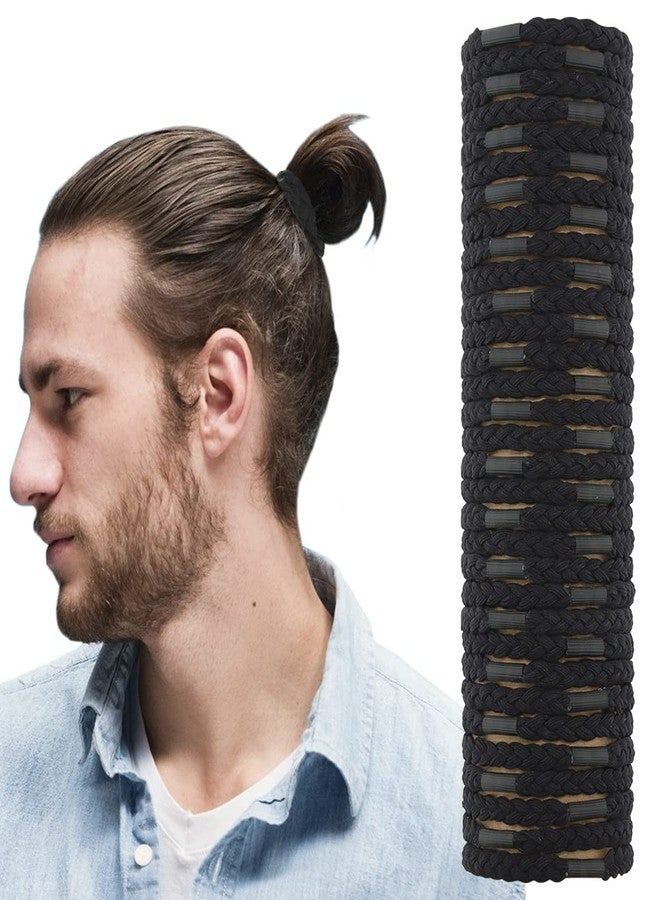 FASOTY 32 PCS Black Hair Ties for Men Guys Women Girls, FASOTY Hair Ties Bracelets Elastic Ponytail Holders Hair Bands Hair Accessories - Image 1
